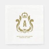 Serviette En Papier Une crête d'or initiale (Devant)