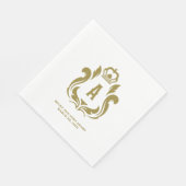 Serviette En Papier Une crête d'or initiale (Coin)