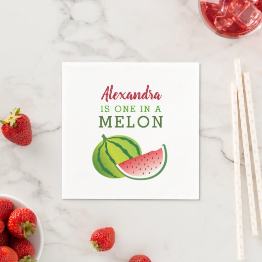 Serviette En Papier Une dans un Melon 1er fête d'anniversaire (En situation)