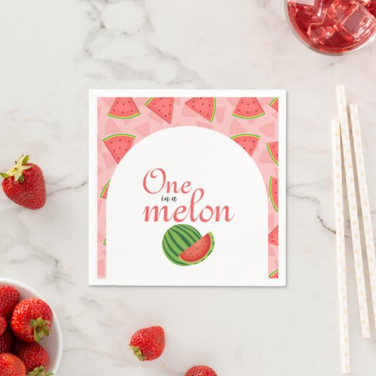 Serviette En Papier Une Dans Une Pastèque Melon (En situation)
