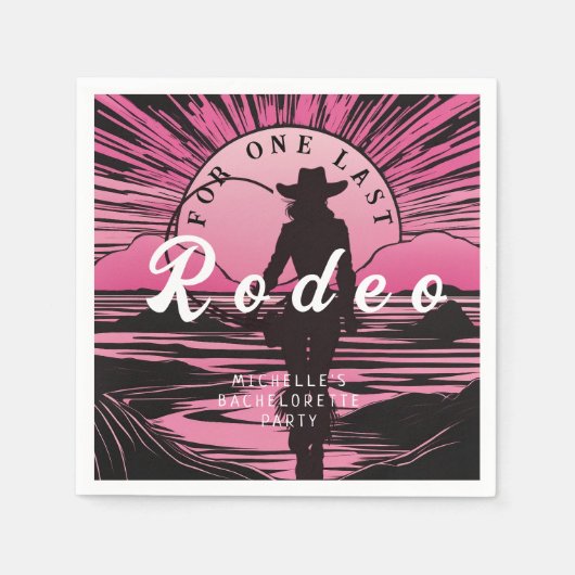 Serviette En Papier Une dernière Rodeo célibataire (Devant)