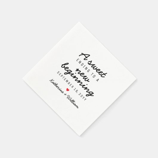 Serviette En Papier Une douce fin à un nouveau Mariage débutant (Coin)