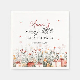 Serviette En Papier Une douche de bébé joyeuse et petite Fleurs de Noë