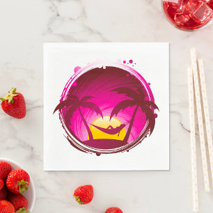 Serviette En Papier Une Femme Dans Un Hamac