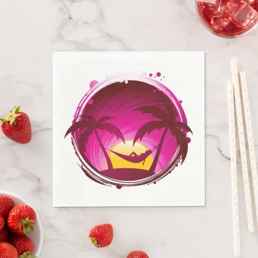 Serviette En Papier Une Femme Dans Un Hamac (En situation)