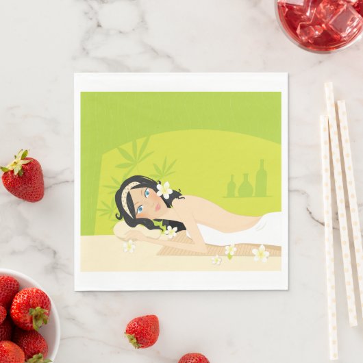 Serviette En Papier Une Femme Dans Un Papier Spa (En situation)