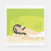 Serviette En Papier Une Femme Dans Un Papier Spa (Devant)