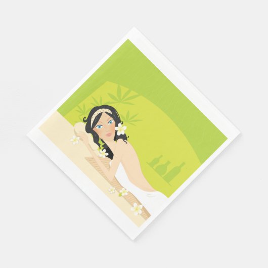 Serviette En Papier Une Femme Dans Un Papier Spa (Coin)