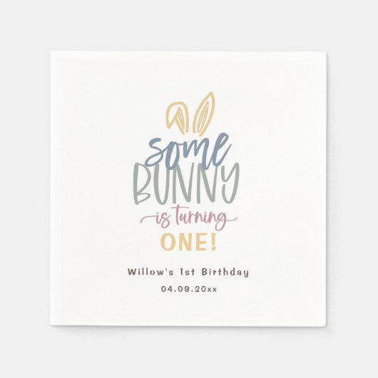 Serviette En Papier Une fête d'anniversaire de lapin (Devant)