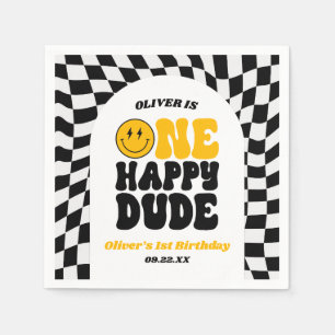 Serviette En Papier Une fête d'anniversaire rétro pour un heureux type