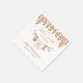 Serviette En Papier Une Fête de Bébé Fille Douce Comme une Pêche sur u (Coin)
