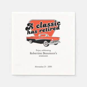 Serviette En Papier Une fête de retraite pour la voiture rouge Classic