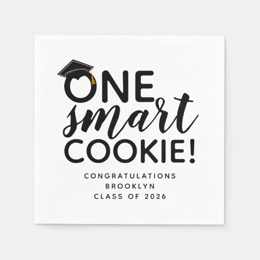 Serviette En Papier Une fête d'obtention du diplôme de biscuit intelli (Devant)