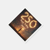 Serviette En Papier Une fille avec des étincelants pour le 250e annive (Coin)