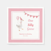 Serviette En Papier Une fille rose d'oie sotte 1er anniversaire (Devant)