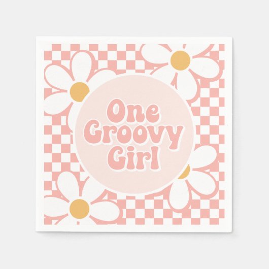 Serviette En Papier Une fille Super Pink Daisy Checker (Devant)