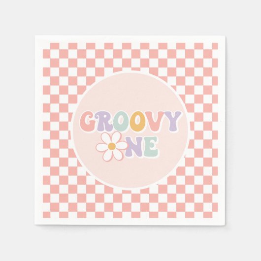 Serviette En Papier Une fille Super Pink Daisy Checker (Devant)