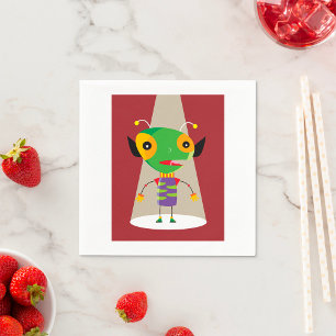 Serviette En Papier Une fourmi Alien colorée dans Spotlight Quirky Sci