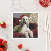 Serviette En Papier Une hache afghane porte un Casquette du Père Noël (En situation)