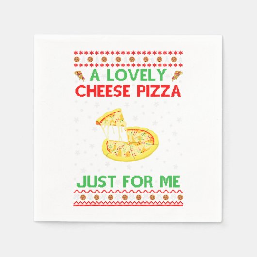 Serviette En Papier Une Jolie Chemise À La Pizza Au Fromage Seul Amusa (Devant)