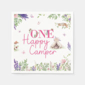 Serviette En Papier Une joyeuse Fille Camper Première fête d'anniversa (Devant)