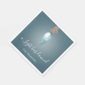 Serviette En Papier Une Lumière est apparue | Aquarelle bleue Noël (Coin)