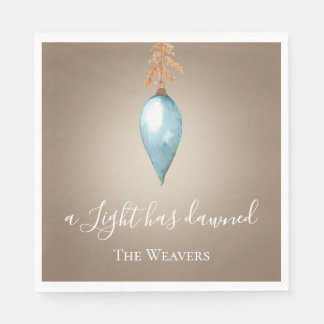 Serviette En Papier Une Lumière Est Apparue | Noël aquarelle original