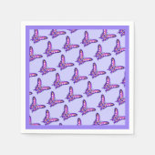 Serviette En Papier Une marguerite violette/papillon (Devant)