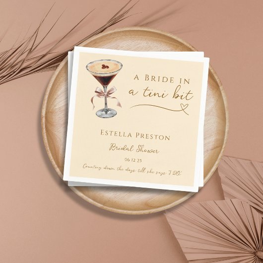 Serviette En Papier Une mariée dans une Baby Shower Martini Rose pour 