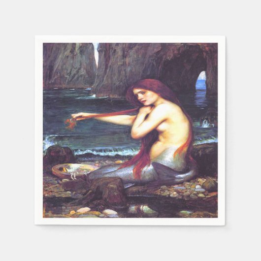 Serviette En Papier Une mermaid John William Waterhouse (Devant)