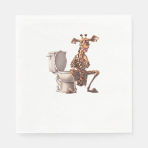 Serviette En Papier Une Mignonne Girafe En Pyjamas Assis Sur Des Toile