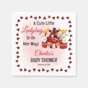 Serviette En Papier Une Mignonne Petite Ladybug Est En Chemin De Baby