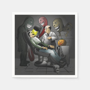 Serviette En Papier Une nuit d'Halloween chez le dentiste