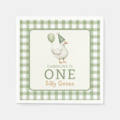 Serviette En Papier Une oie bête En vichy 1er serviettes d'anniversair (Devant)