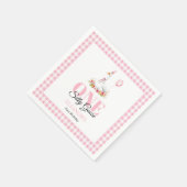 Serviette En Papier Une oie idiote, rose en vichy 1er anniversaire de (Coin)