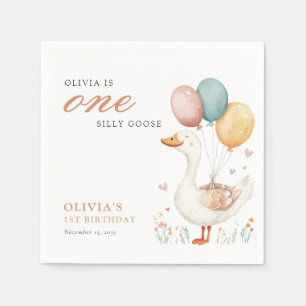 Serviette En Papier Une oie sotte 1ère fête d'anniversaire