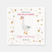 Serviette En Papier Une oie sotte fille 1er anniversaire (Devant)