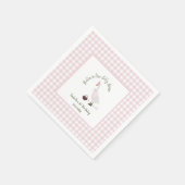 Serviette En Papier Une oie sotte fille rose En vichy 1er anniversaire (Coin)