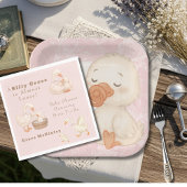 Serviette En Papier Une oie sotte rose