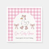 Serviette En Papier Une oie sotte rose 1er anniversaire (Devant)