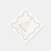 Serviette En Papier Une oie sotte rose et vert (Coin)