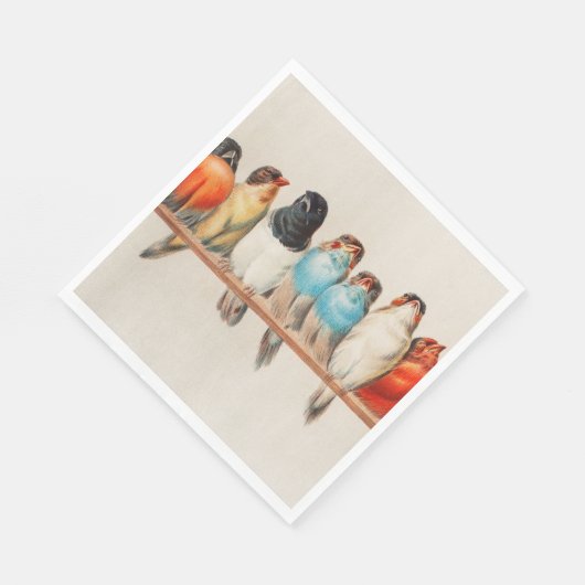 Serviette En Papier Une perche d'oiseaux, 1880 par Hector Giacomelli (Coin)