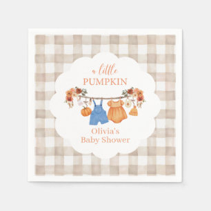 Serviette En Papier Une petite Baby Shower automnale de citrouille