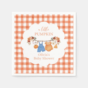 Serviette En Papier Une petite Baby Shower automnale de citrouille