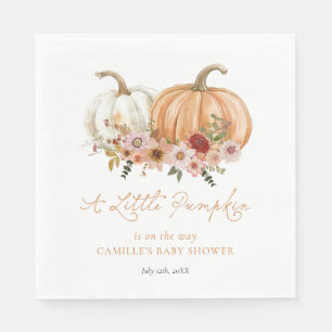 Serviette En Papier Une petite Baby Shower Bohème Florale Citrouille