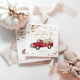 Serviette En Papier Une petite Baby Shower camion rouge automne citrou