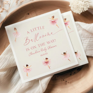 Serviette En Papier Une Petite Ballerine Fête de Naissance Rose Ballet