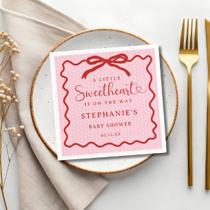 Serviette En Papier Une petite chérie est en route Fête prénatale pour