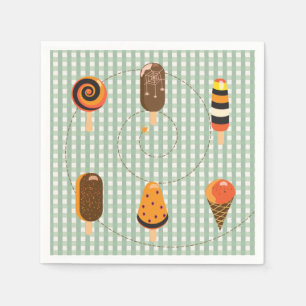 Serviette En Papier Une petite chouette est due Glace à la guingan ver