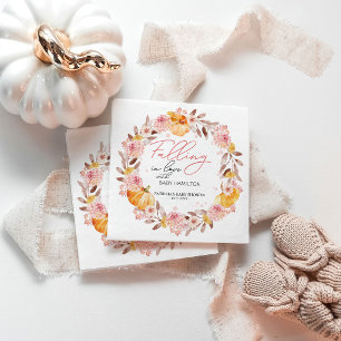 Serviette En Papier Une petite citrouille est en route Baby Shower